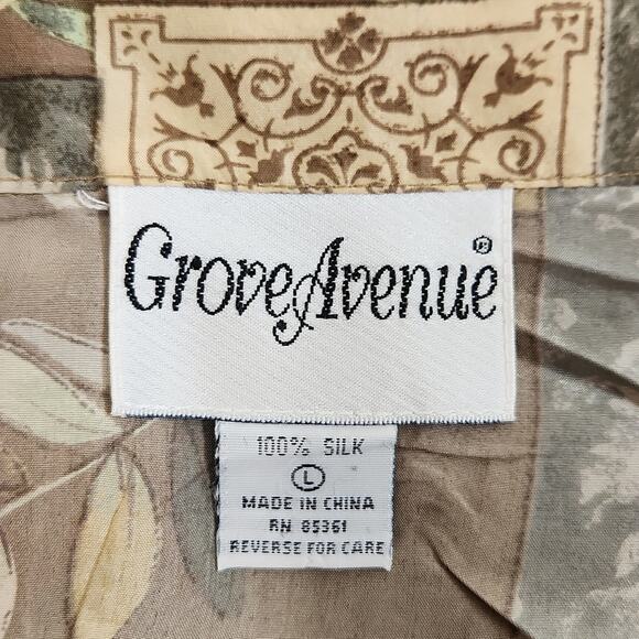 Vintage Grove Avenue Womens Button Front Top Size 5X 100% Silk Tropical Vacation - Picture 7 of 9